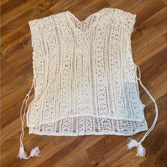 Other - Cream Crochet Knit Swimsuit Cover